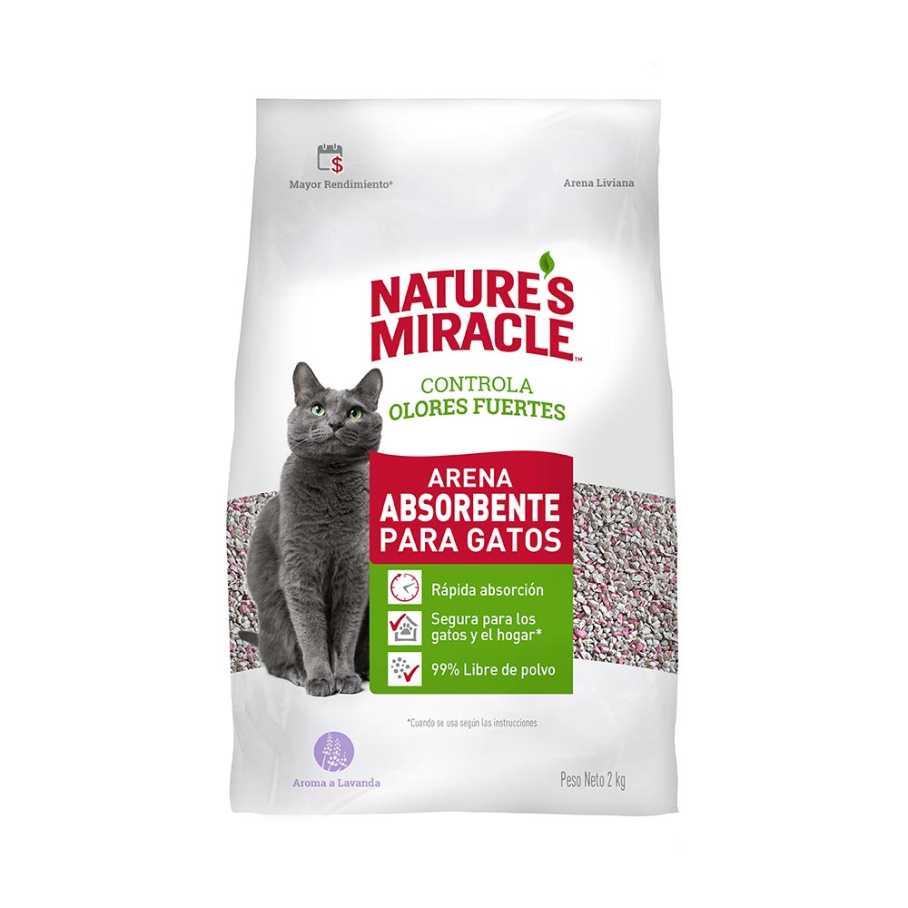 Arena Absorbente con olor a Lavanda 2 Kg - Nature´s Miracle Arena Absorbente con olor a Lavanda 2 Kg - Nature´s Miracle